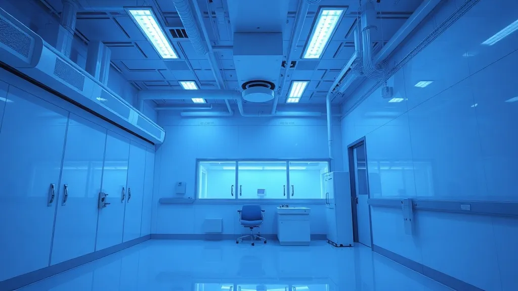 High-tech air filtration system in a modern cleanroom labora